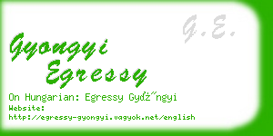 gyongyi egressy business card